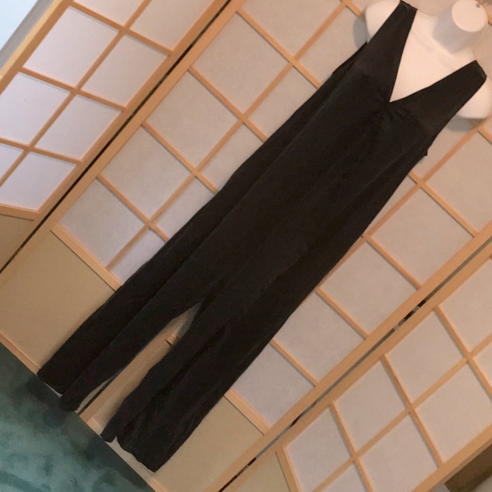 Lunya Washable Silk Double V Jumpsuit Loungewear Wide Legs